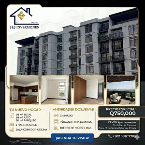 Apartamento en venta en Cento Apartamento cuchilla del Carmen Zona 10 de Santa Catarina Pinula