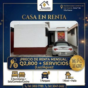 Casa en Renta Cumbres de San Gabriel Zona 7 de Villa Nueva